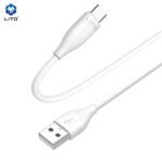 Lito - Data Cable (LD03T) - USB-A to Type-C, 2.4A, Fast Charging, 1m. - White - Image 2