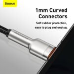 Baseus - Data Cable Cafule Series (CAKF000101) - USB-A to Type-C, 66W, Nylon Braided, Fast Charging, 1m. - Back - Image 6