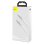 Baseus - Data Cable Cafule Series (CATJK-C02) - Type-C to Type-C, 100W, Nylon Braided, 1m. - White - Image 12