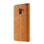 LC.IMEEKE Calf Texture Cover - Samsung Galaxy A8 Plus 2018 - Light Brown - Image 3