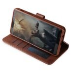 LC.IMEEKE Calf Texture Cover - Samsung Galaxy A8 Plus 2018 - Dark Brown - Image 4