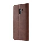 LC.IMEEKE Calf Texture Cover - Samsung Galaxy A8 Plus 2018 - Dark Brown - Image 3