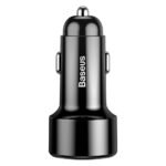 Baseus - Car Charger (CCMLC20A-01) - 45W, 2x USB-A, Led Display, QC3.0 - Black - Image 3