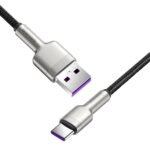 Baseus - Data Cable Cafule Series (CAKF000101) - USB-A to Type-C, 66W, Nylon Braided, Fast Charging, 1m. - Back - Image 3
