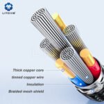 Lito - Data Cable (LD08CC) - 60W Quick Charging, Type-C to Type-C, 1m - Black - Image 4