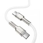 Baseus - Data Cable Cafule Series (CATJK-C02) - Type-C to Type-C, 100W, Nylon Braided, 1m. - White