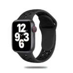 Innova Silicone Perfo Band за Apple Watch 1/2/3/4/5/6/7/8/9/10/11/SE/SE 2/SE 3 (38/40/41/42mm) - Black