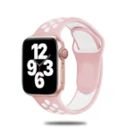 Innova Silicone Perfo Band за Apple Watch 1/2/3/4/5/6/7/8/9/10/11/SE/SE 2/SE 3 (38/40/41/42mm) - Light Pink