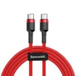 Baseus - Data Cable Cafule Series (CATKLF-H09) - Type-C to Type-C, PD Fast Charging, 2m. - Red + Black