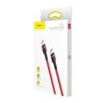 Baseus - Data Cable Cafule Series (CATKLF-H09) - Type-C to Type-C, PD Fast Charging, 2m. - Red + Black - Image 8