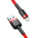 Baseus - Data Cable Cafule Series (CALKLF-C09) - USB-A to Lightning. Nylon Braided, 2m. - Red + Black