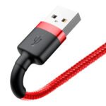 Baseus - Data Cable Cafule Series (CALKLF-C09) - USB-A to Lightning. Nylon Braided, 2m. - Red + Black - Image 3