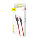 Baseus - Data Cable Cafule Series (CALKLF-C09) - USB-A to Lightning. Nylon Braided, 2m. - Red + Black - Image 8