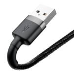 Baseus - Data Cable Cafule Series (CALKLF-BG1) - USB-A to Lightning, Nylon Braided, 2.4A, 1m. - Black - Image 3