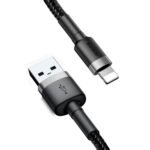 Baseus - Data Cable Cafule Series (CALKLF-BG1) - USB-A to Lightning, Nylon Braided, 2.4A, 1m. - Black
