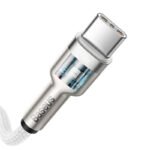 Baseus - Data Cable Cafule Series (CATJK-C02) - Type-C to Type-C, 100W, Nylon Braided, 1m. - White - Image 5