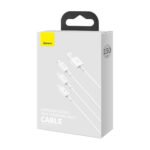 Baseus - Data Cable Superior Series (CAMLTYS-02) - 3in1, USB-A to M+L+C, Fast Charging, 3.5A, 1.5m. - White - Image 7