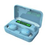 TWS - Wireless Earbuds (F9-5) - Bluetooth 5.0, True Wireless Stereo, Powerbank - Light blue