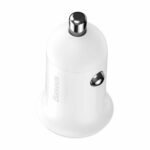 Baseus - Car Charger (CCALLP-02) - 4.8A, 2x USB-A, Mini Appearance, Grain Pro - White - Image 3