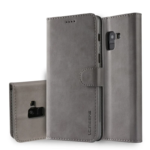 LC.IMEEKE Calf Texture Cover - Samsung Galaxy A8 Plus 2018 - Gray