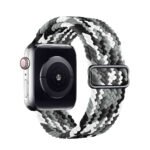 Innova Textile Band за Apple Watch 1/2/3/4/5/6/7/8/9/10/11/SE/SE 2/SE 3 (42/44/45/46/49mm) - White/Black - Image 2