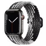 Innova Textile Band за Apple Watch 1/2/3/4/5/6/7/8/9/10/11/SE/SE 2/SE 3 (38/40/41/42mm) - White/Black