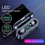 TWS - Wireless Earbuds (F9) - Bluetooth 5.1, True Wireless Stereo, Powerbank - Light blue - Image 3