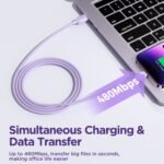 Joyroom - Data Cable Multi-Color Series (S-AL012A14) - USB-A to Lightning, 2.4A, 1.2m. - Purple - Image 4