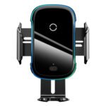Baseus - Car Holder (WXHW03-01) - Wireless Charging 15W, Ambient Light - Black