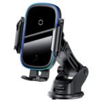 Baseus - Car Holder (WXHW03-01) - Wireless Charging 15W, Ambient Light - Black - Image 3