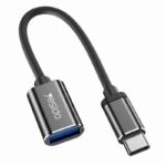 Yesido - Adapter (GS01) - 10cm Line Legth, Type-C OTG, USB 2.0 Super Fast Data Transmission - Black