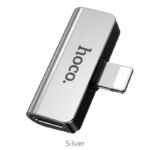 Hoco - Adapter (LS24) - Dual Lightning digital audio converter for Apple - Silver - Image 3