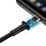 Baseus - Data Cable Cafule Series (CALKLF-RG1) - USB-A to Lightning, Nylon Braided, 2A, 3m. - Black - Image 5