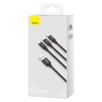 Baseus - Data Cable Rapid Series (CAJS000001) - 3in1, USB-A to M+A+L, 3.5A, 1.2m. - Black - Image 9