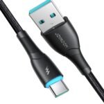 Joyroom - Data Cable (SA32-AC3) - USB-A to Type-C, 3A, Nylon Braided, 1m. - Black - Image 4