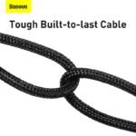 Baseus - Data Cable Rapid Series (CAJS000001) - 3in1, USB-A to M+A+L, 3.5A, 1.2m. - Black - Image 5