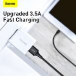 Baseus - Data Cable Rapid Series (CAJS000001) - 3in1, USB-A to M+A+L, 3.5A, 1.2m. - Black - Image 3