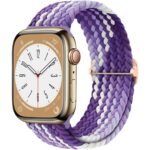 Innova Textile Band за Apple Watch 1/2/3/4/5/6/7/8/9/10/11/SE/SE 2/SE 3 (38/40/41/42mm) - White/Purple